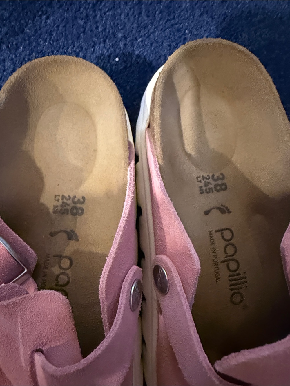 Birkenstock Papillio Boston Chunky Pink Suede Buckle Clog - Picture 6 of 7